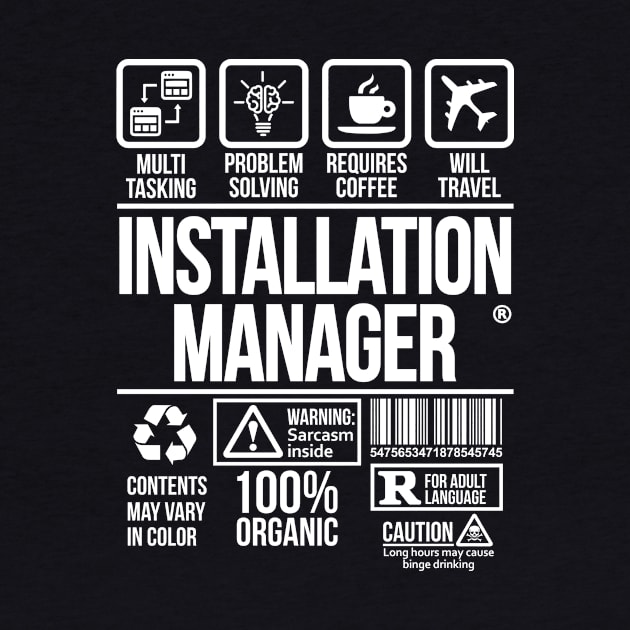 Installation manager T-shirt | Job Profession | #DW by DynamiteWear